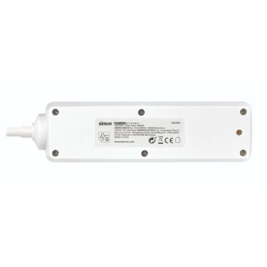 BM712301 BASE 3T C/CABLE 2m C/INTER BLANCA SIMON BRICO