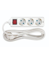 BM712303 BASE 3T C/CABLE 3m C/INTER BLANCA SIMON BRICO