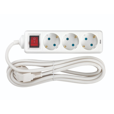 BM712303 BASE 3T C/CABLE 3m C/INTER BLANCA SIMON BRICO