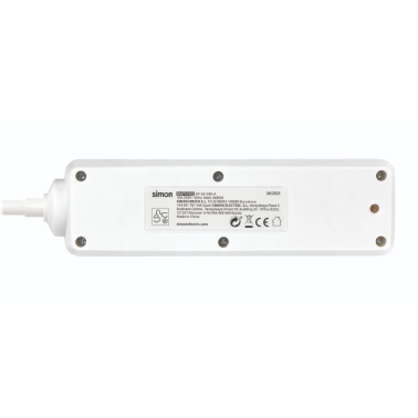 BM712303 BASE 3T C/CABLE 3m C/INTER BLANCA SIMON BRICO
