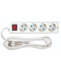 BM712400 BASE 4T C/CABLE 2m C/INTER BLANCA SIMON BRICO