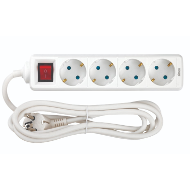 BM712400 BASE 4T C/CABLE 2m C/INTER BLANCA SIMON BRICO