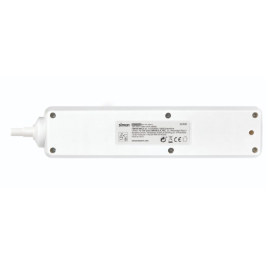 BM712400 BASE 4T C/CABLE 2m C/INTER BLANCA SIMON BRICO