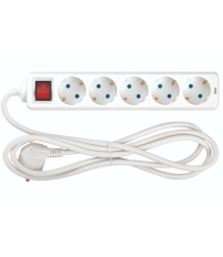 BM712501 BASE 5T C/CABLE 2m C/INTER BLANCA SIMON BRICO