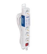 BM712603 BASE 6T C/CABLE 5m C/INTER BLANCA SIMON BRICO