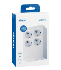 BM140407 BASE MULTIPLICADORA DE TOMAS 4T BLANCA MULTIFIX SIMON BRICO