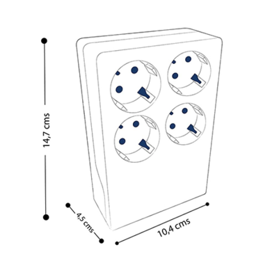 BM140407 BASE MULTIPLICADORA DE TOMAS 4T BLANCA MULTIFIX SIMON BRICO