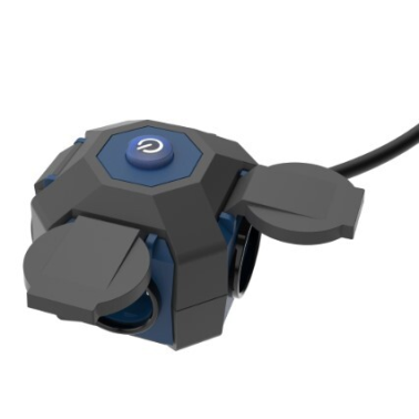 PL428201 BASE CUBICA 4T CON TAPAS C/CABLE 1,4m C/INTER NEGRA IP44 SIMON BRICO