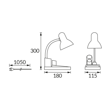 04425 FLEXO IDOL E27 NEGRO STRÜHM