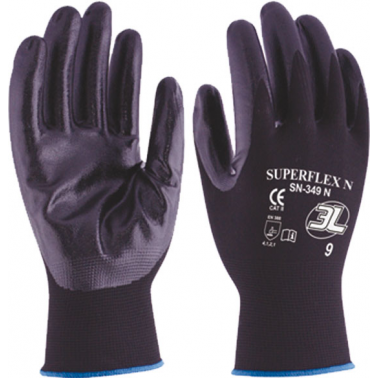 GUANTE NYLON NITR.SUPERFLEX N SN349N T07