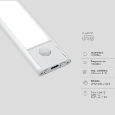 203000012 LUZ DE ARMARIO 1,8W CCT C/SENSOR MOVIMIENTO Y CREPUSCULAR GSC