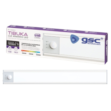 203000010 LUZ DE ARMARIO 0,8W CCT C/SENSOR MOVIMIENTO Y CREPUSCULAR GSC