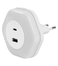 090264 LUZ NOCHE LED 0,5W SENSOR C/CARGADOR USB A Y C LUNETTA HEXAGON LEDVANCE