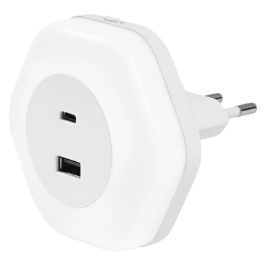 090264 LUZ NOCHE LED 0,5W SENSOR C/CARGADOR USB A Y C LUNETTA HEXAGON LEDVANCE