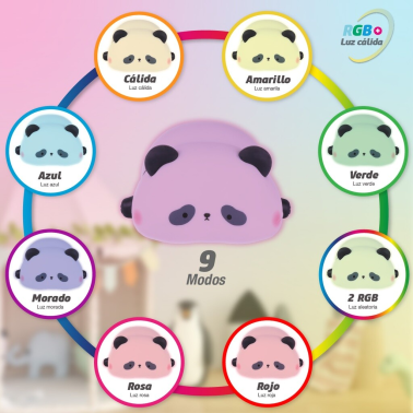 202800011 LUZ DE NOCHE INFANTIL LED PANDA RECARGABLE 1W RGB GSC