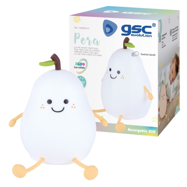 202800012 LUZ DE NOCHE INFANTIL LED PERA RECARGABLE 1W RGB GSC