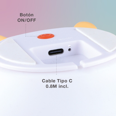 202800012 LUZ DE NOCHE INFANTIL LED PERA RECARGABLE 1W RGB GSC