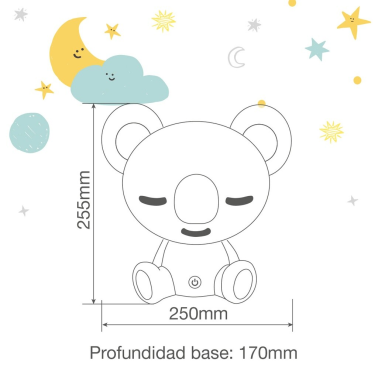 202800018 LUZ DE NOCHE INFANTIL LED KOALA RECARGABLE CON ALTAVOZ 5W RGB GSC