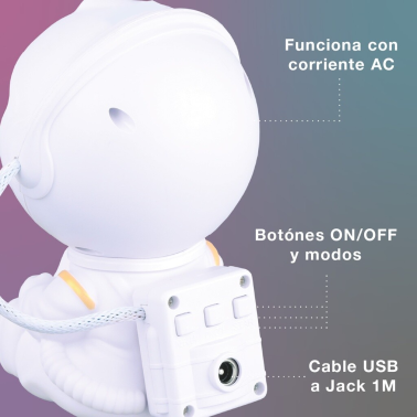 202800015 LUZ DE NOCHE INFANTIL LED ASTRONAUTA PROYECTOR GALAXIA GSC