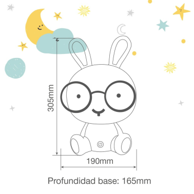 202800017 LUZ DE NOCHE INFANTIL LED CONEJITO RECARGABLE CON ALTAVOZ 5W RGB GSC