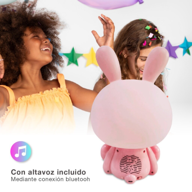 202800017 LUZ DE NOCHE INFANTIL LED CONEJITO RECARGABLE CON ALTAVOZ 5W RGB GSC