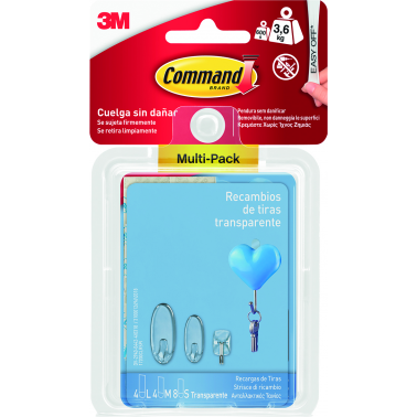 TIRA ADHESIVA COMMAND 17200CLR TRANS.8PZ