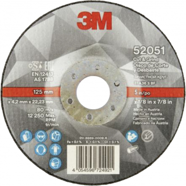 DISCO CORTE+DESBASTE T27 52051 125X4,2