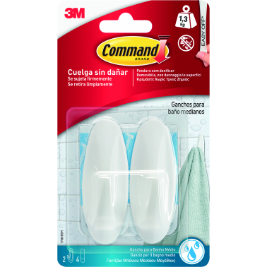 GANCHO COMMAND 17081B 2U+4TIRAS BLANCO