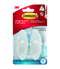 GANCHO COMMAND BATH18 2U+3TIRAS BLANCO