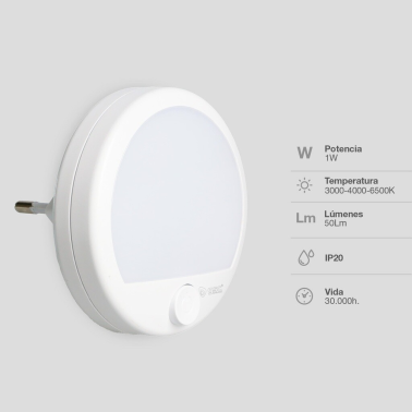 202805020 LUZ NOCHE LED CIRCULAR 1W CCT 50Lm CUMALI GSC