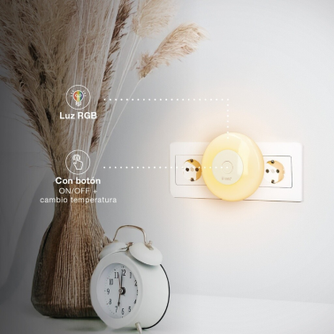 202805021 LUZ NOCHE LED CIRCULAR 1W RGB+6000K 35Lm DONDI GSC