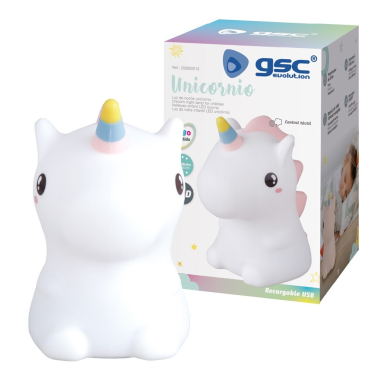 202800013 LUZ DE NOCHE INFANTIL LED UNICORNIO RECARGABLE 1W RGB GSC