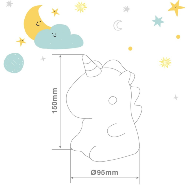 202800013 LUZ DE NOCHE INFANTIL LED UNICORNIO RECARGABLE 1W RGB GSC