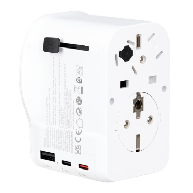 CL410101 ADAPTADOR UNIVERSAL DE VIAJE CON 3 CARGADORES USB (A+C) 20W SIMON BRICO