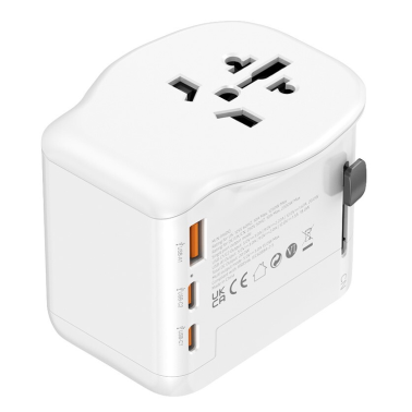 CL410101 ADAPTADOR UNIVERSAL DE VIAJE CON 3 CARGADORES USB (A+C) 20W SIMON BRICO