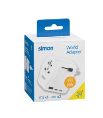 CL410102 ADAPTADOR UNIVERSAL DE VIAJE CON 3 CARGADORES USB (A+C) 65W SIMON