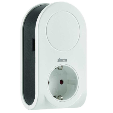 CL610305 ADAPTADOR SIMPLE CON CABLE 3 CLAVIJAS + 1 PUERTO USB 16A 250V SIMON BRICO