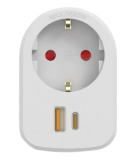 CL610306 ADAPTADOR SIMPLE CON USB A + C 30W BLANCO SIMON BRICO
