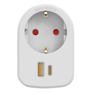 CL610306 ADAPTADOR SIMPLE CON USB A + C 30W BLANCO SIMON BRICO