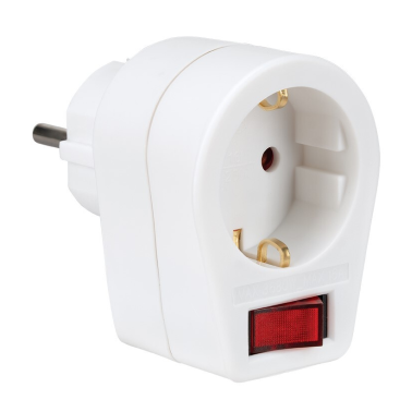 CL518701 ADAPTADOR SIMPLE CON INTERRUPTOR BLANCO 16A 250V SIMON BRICO