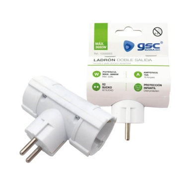 103000005 ADAPTADOR DOBLE SALIDA BLANCO GSC