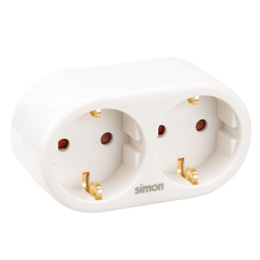 CL118604 ADAPTADOR DOBLE SALIDA BLANCO 16A 250V SIMON BRICO