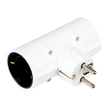 CL118802 ADAPTADOR BIPOLAR DOBLE SCHUKO TT BLANCO 16A 250V SIMON BRICO