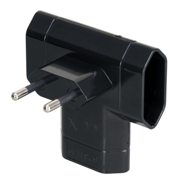 CL115818 ADAPTADOR BIPOLAR TRIPLE NEGRO 10A 250V SIMON BRICO