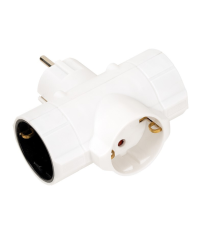 CL118307 ADAPTADOR BIPOLAR TRIPLE SCHUKO TT BLANCO 16A 250V SIMON BRICO