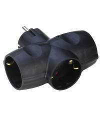 CL118314 ADAPTADOR BIPOLAR TRIPLE SCHUKO TT NEGRO 16A 250V SIMON BRICO