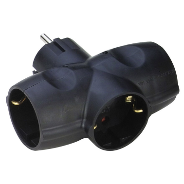 CL118314 ADAPTADOR BIPOLAR TRIPLE SCHUKO TT NEGRO 16A 250V SIMON BRICO