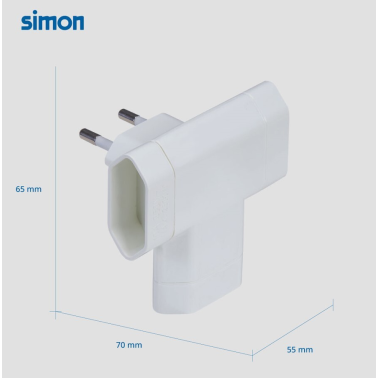 CL118314 ADAPTADOR BIPOLAR TRIPLE SCHUKO TT NEGRO 16A 250V SIMON BRICO