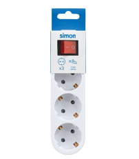 CL910402 ADAPTADOR TRIPLE SALIDA C/INTERRUPTOR BLANCO 16A 250V SIMON BRICO
