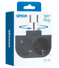 CL610308 ADAPTADOR GIRATORIO 2 TOMAS PLUG SIMON BRICO